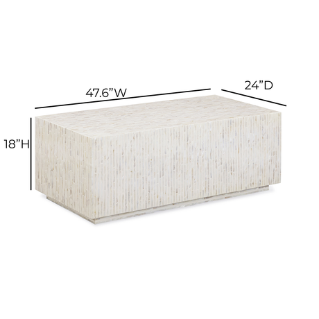 TOV Earl 48" Shell Rectangular Coffee Table