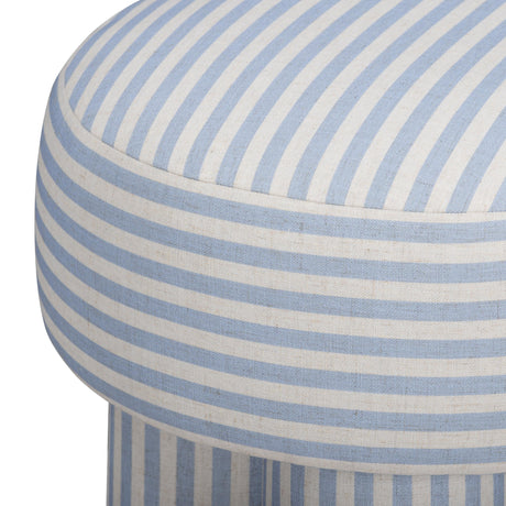 TOV Masha Striped Performance Linen Accent Stool