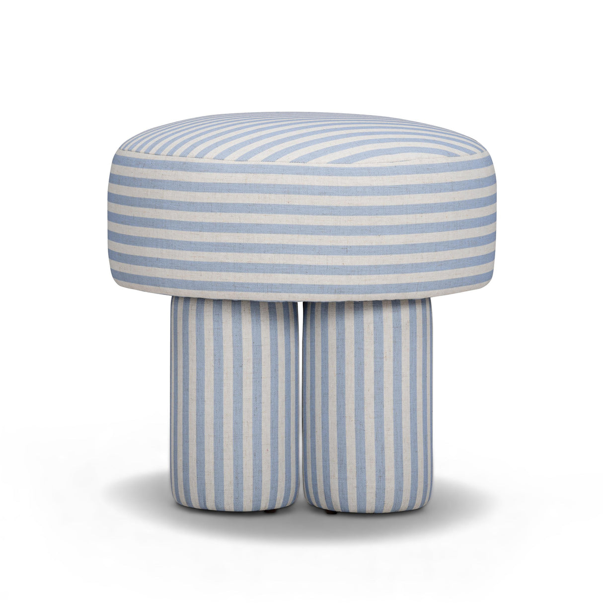 TOV Masha Blue Striped Linen Stool