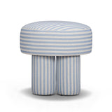 TOV Masha Blue Striped Linen Stool