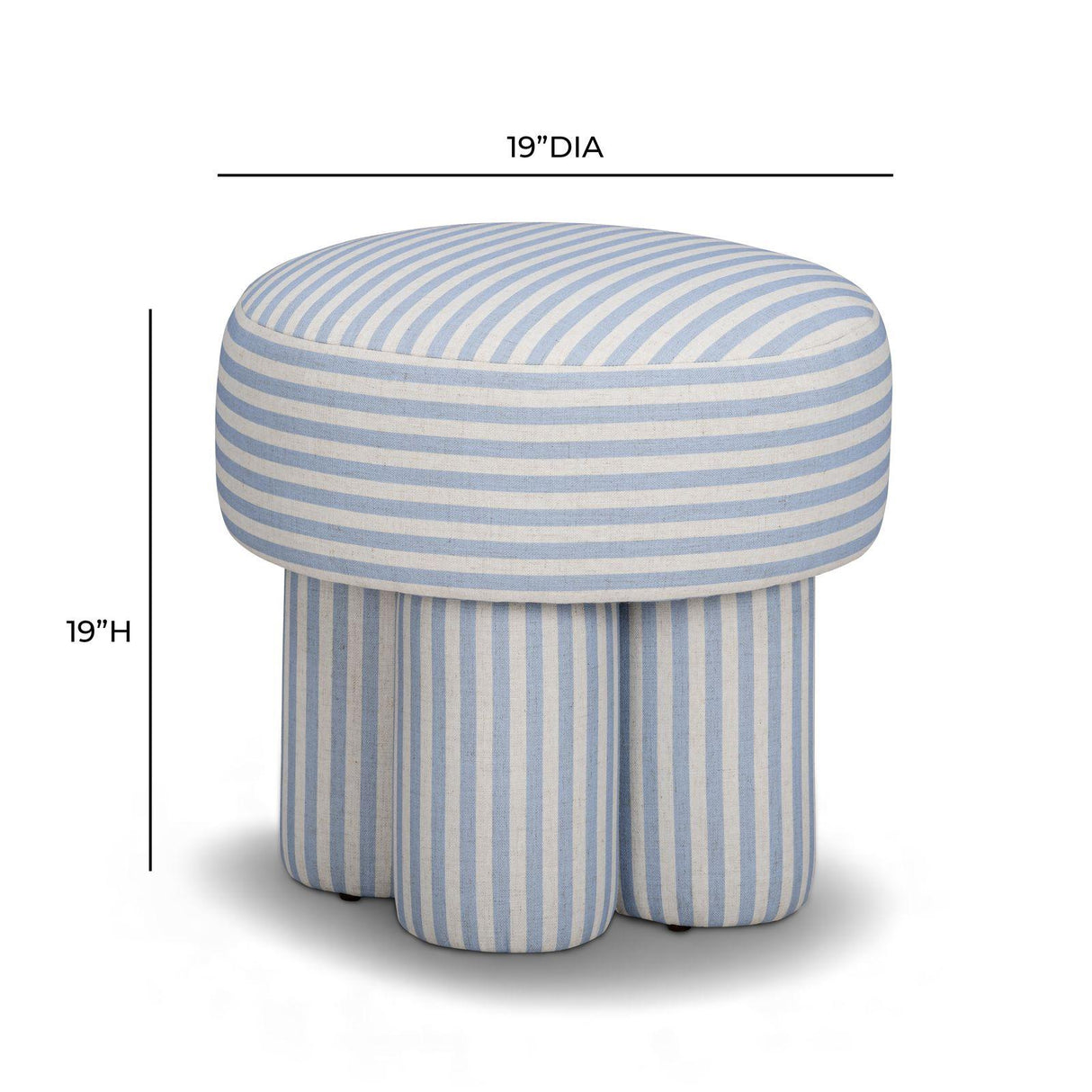 TOV Masha Blue Striped Linen Stool