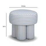 TOV Masha Blue Striped Linen Stool