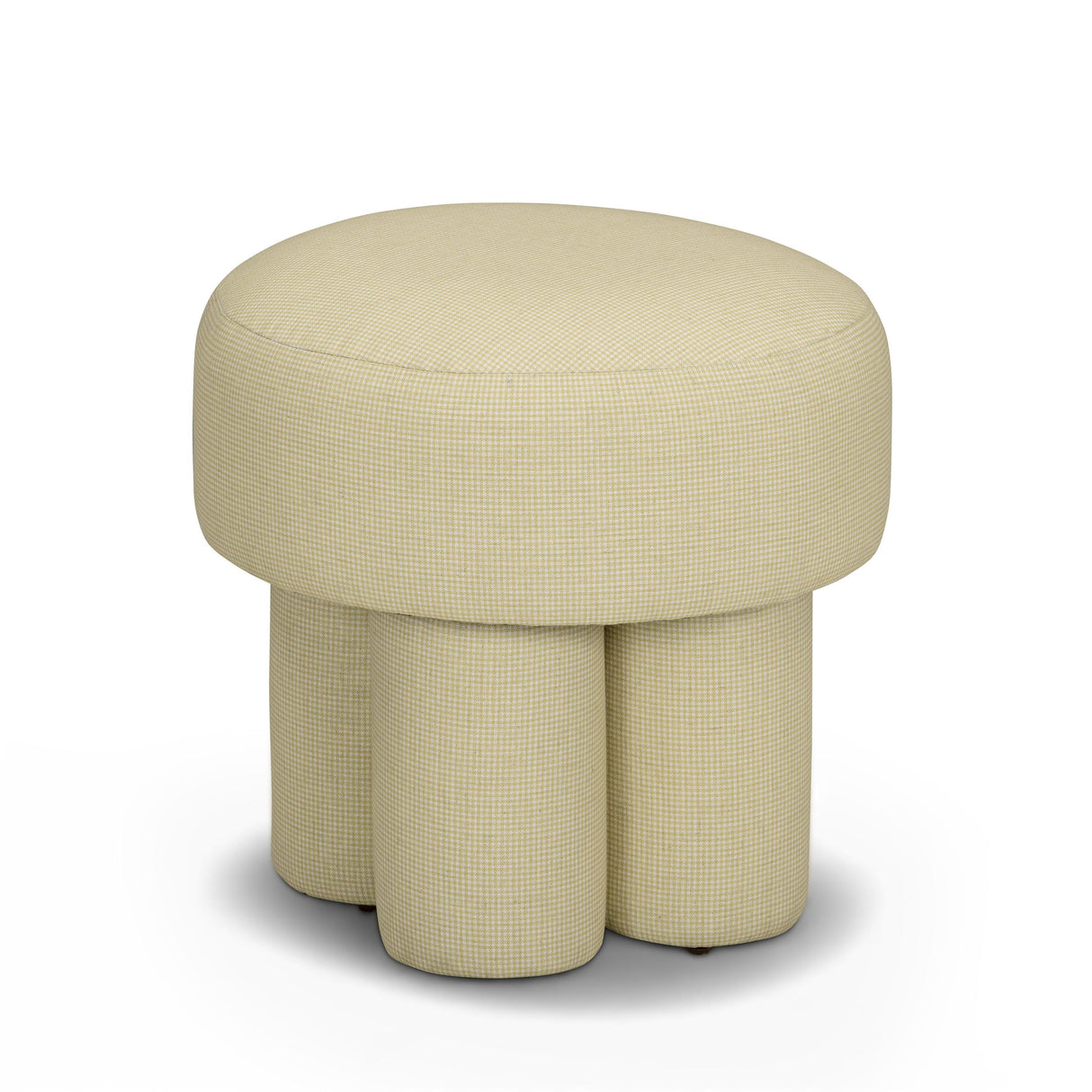 TOV Masha Yellow Homespun Plaid Performance Linen Accent Stool