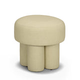 TOV Masha Yellow Homespun Plaid Performance Linen Accent Stool