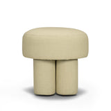TOV Masha Yellow Homespun Plaid Performance Linen Accent Stool