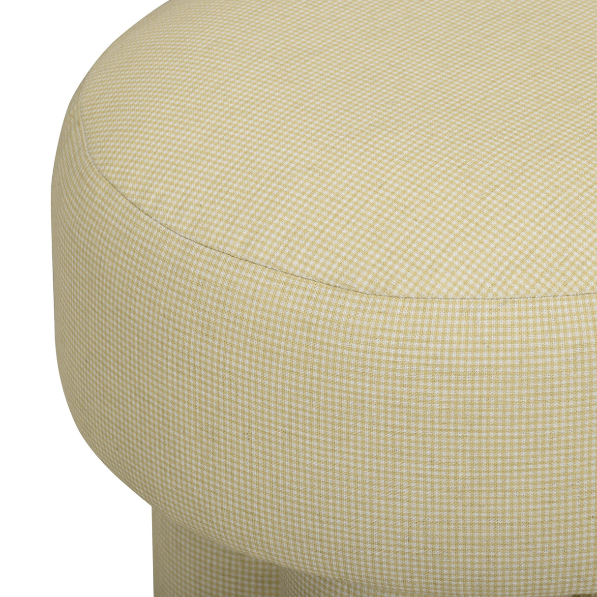 TOV Masha Yellow Homespun Plaid Performance Linen Accent Stool