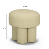 TOV Masha Yellow Homespun Plaid Performance Linen Accent Stool