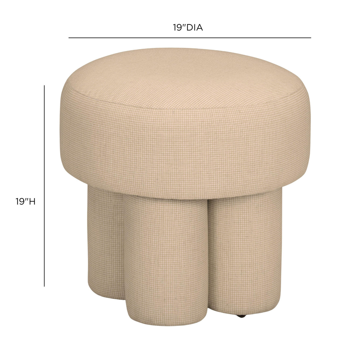TOV Masha Yellow Gingham Linen Stool