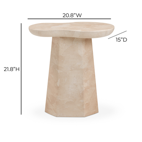 TOV Zaya Rose Faux Marble Indoor/Outdoor Concrete Side Table