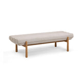 TOV Julianna Cream Textured Fabric Bench