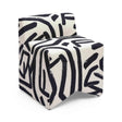 TOV Pippa Black Brushstroke Print Contract Grade Accent Stool
