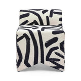 TOV Pippa Black Brushstroke Print Contract Grade Accent Stool