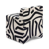 TOV Pippa Black Brushstroke Print Contract Grade Accent Stool
