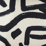 TOV Pippa Black Brushstroke Print Contract Grade Accent Stool
