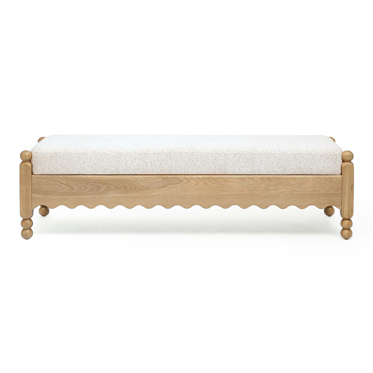 TOV Thelma 56" Cream Performance Basketweave Bench
