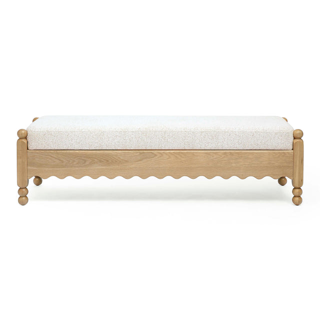 TOV Thelma 56" Cream Performance Basketweave Bench