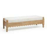 TOV Thelma 56" Cream Performance Basketweave Bench