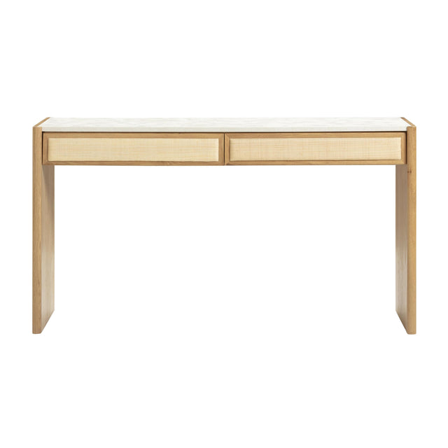 TOV Paige 56" Natural Oak 2-Drawer Console Desk