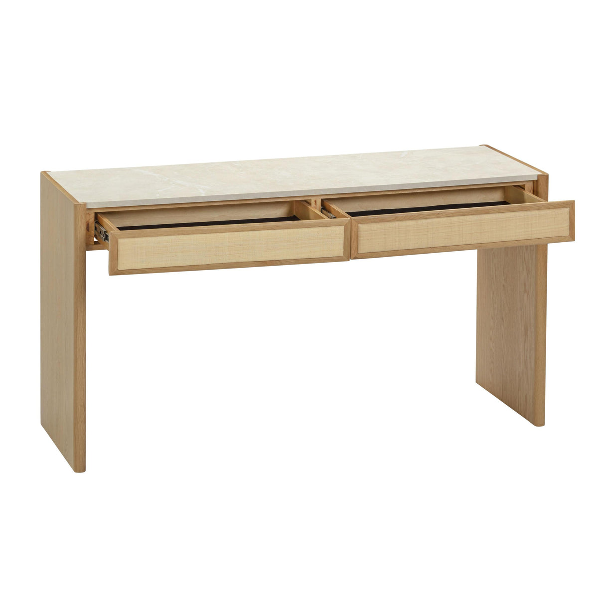 TOV Paige 56" Natural Oak 2-Drawer Console Desk