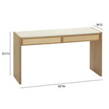 TOV Paige 56" Natural Oak 2-Drawer Console Desk