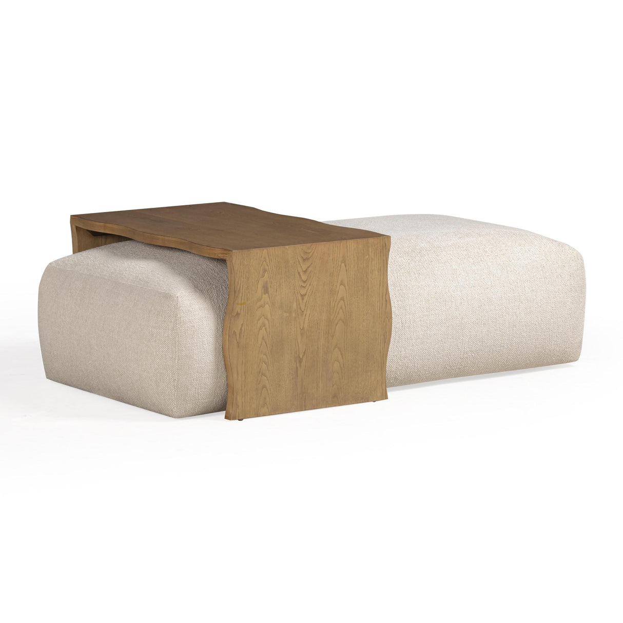 TOV Spencer 54" Performance Basketweave Ottoman with Bridge Table