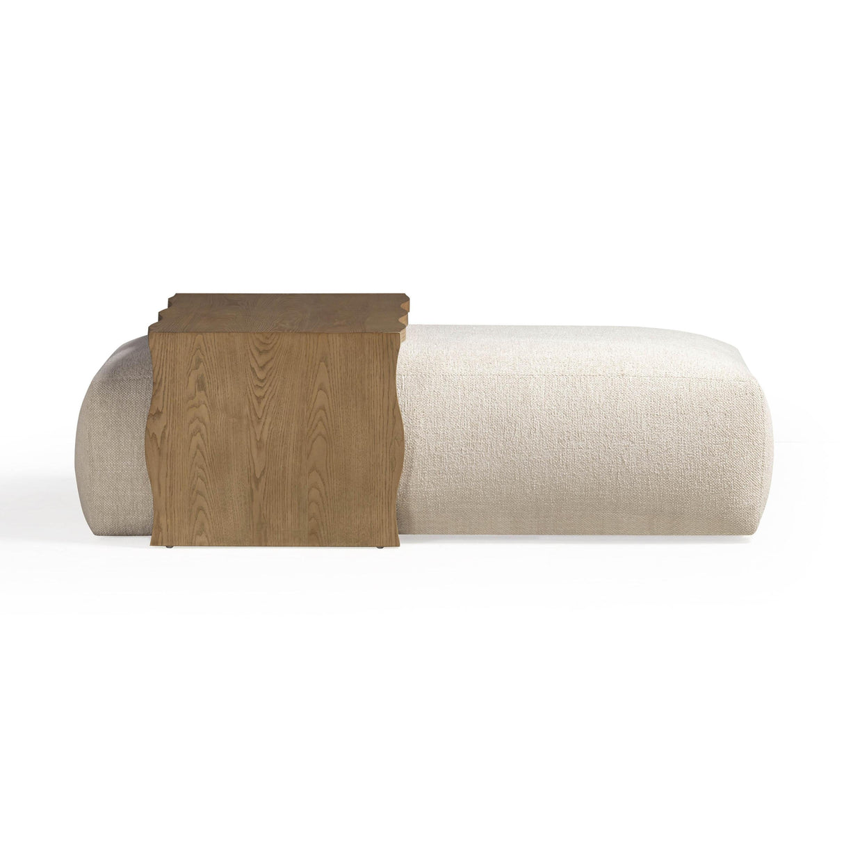 TOV Spencer 54" Performance Basketweave Ottoman with Bridge Table