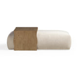 TOV Spencer 54" Performance Basketweave Ottoman with Bridge Table