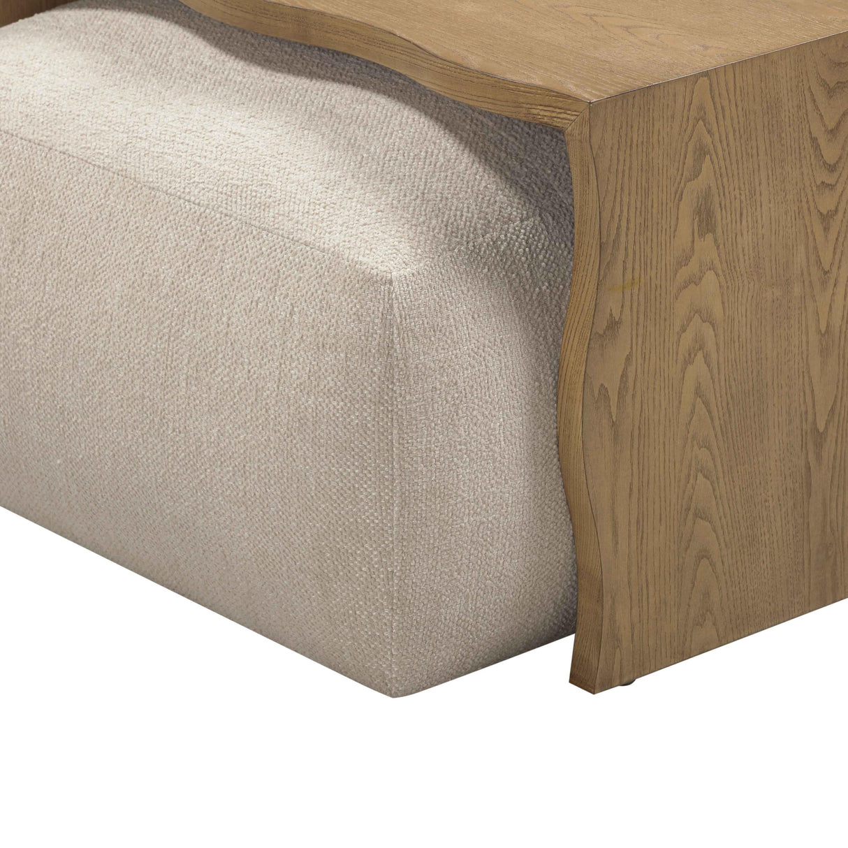 TOV Spencer 54" Performance Basketweave Ottoman with Bridge Table