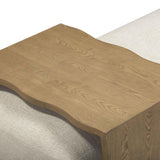 TOV Spencer 54" Performance Basketweave Ottoman with Bridge Table