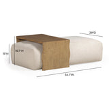 TOV Spencer 54" Performance Basketweave Ottoman with Bridge Table