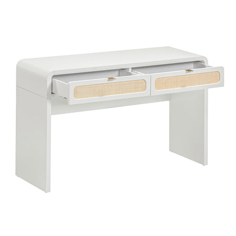 TOV Patty 48" Rattan 2-Drawer Console Desk