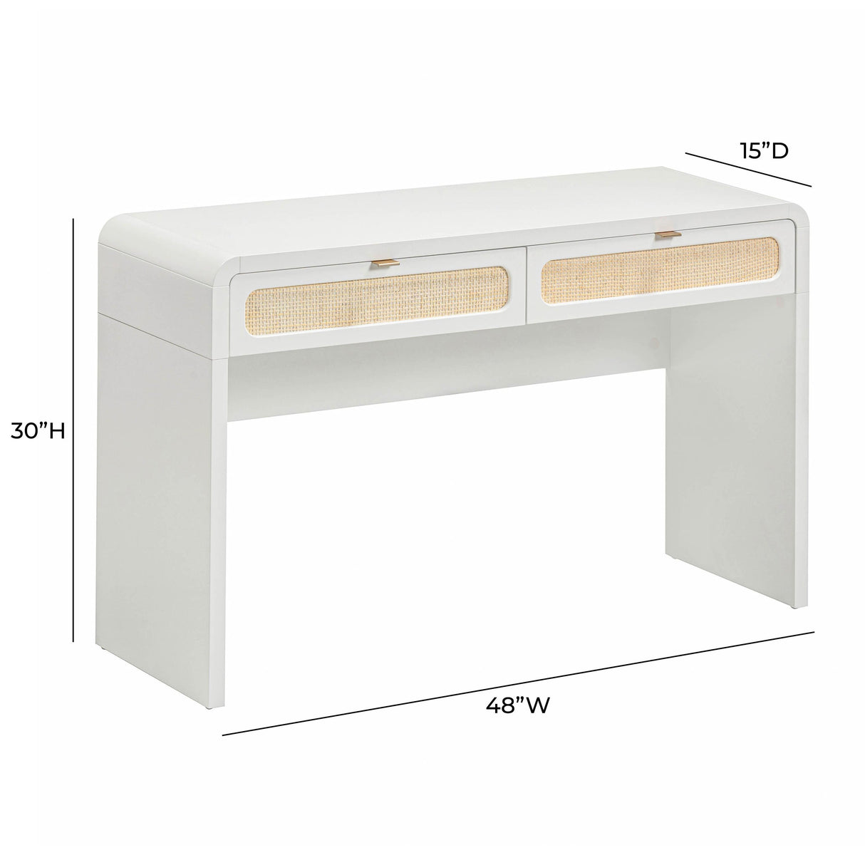 TOV Patty 48" Rattan 2-Drawer Console Desk