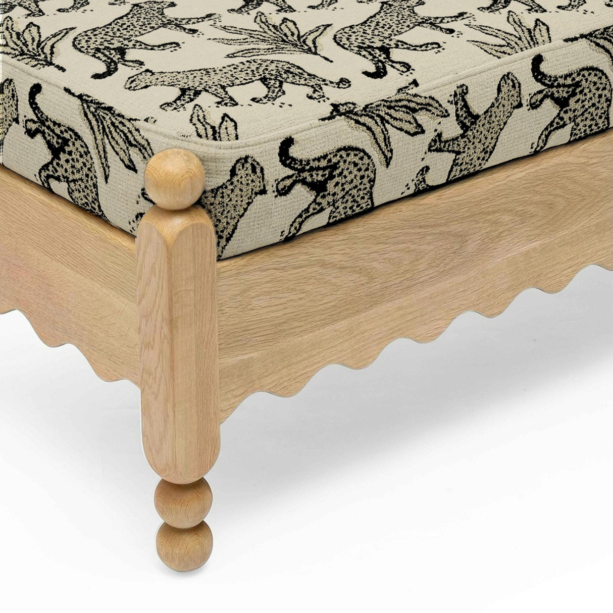 TOV Thelma Cream Leopard Jacquard Bench