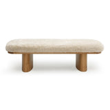 TOV Ollie 56.5" Contract-Grade Straight Vegan Shearling Large Bench