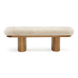 TOV Ollie 48" Contract-Grade Straight Vegan Shearling Bench