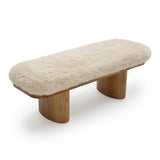 TOV Ollie 48" Contract-Grade Straight Vegan Shearling Bench