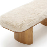 TOV Ollie 48" Contract-Grade Straight Vegan Shearling Bench