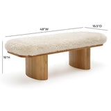 TOV Ollie 48" Contract-Grade Straight Vegan Shearling Bench