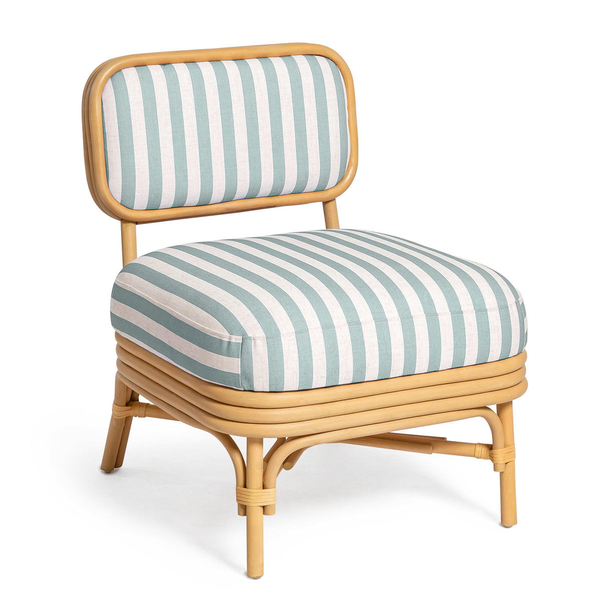 TOV Dorine Striped Performance Linen &amp; Rattan Accent Chair