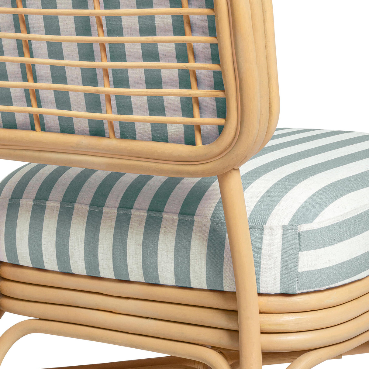 TOV Dorine Striped Performance Linen &amp; Rattan Accent Chair