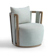 TOV Paolo Textured Contract-Grade Weave Fabric Swivel Accent Chair