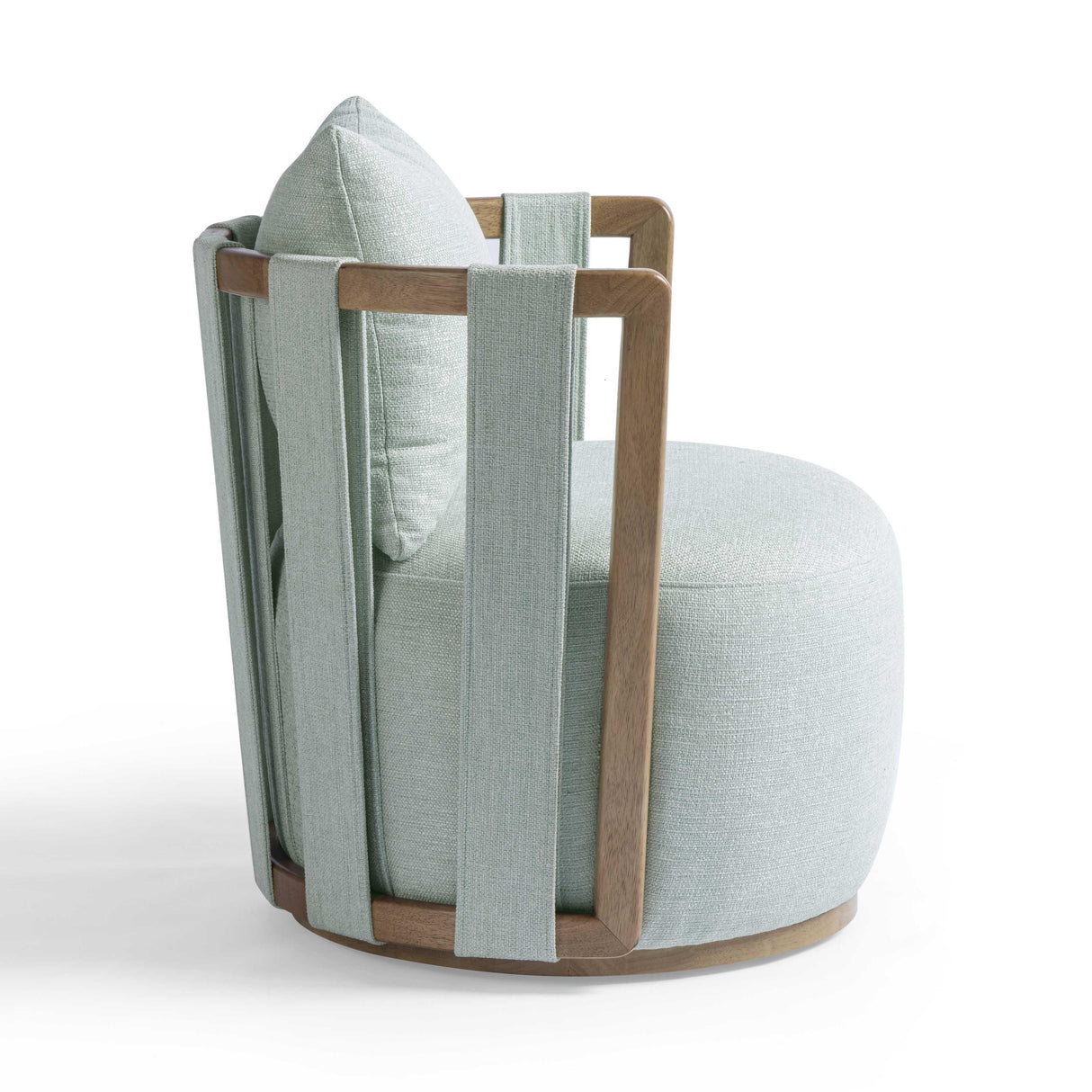 TOV Paolo Textured Contract-Grade Weave Fabric Swivel Accent Chair