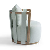 TOV Paolo Textured Contract-Grade Weave Fabric Swivel Accent Chair