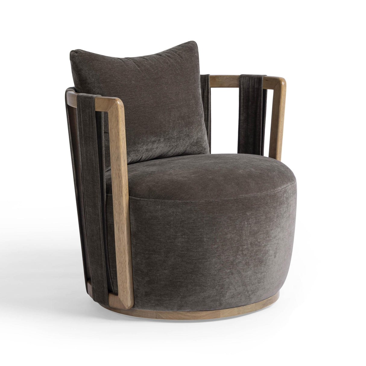 TOV Paolo Upcycled Contract-Grade Fabric Swivel Accent Chair