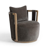 TOV Paolo Upcycled Contract-Grade Fabric Swivel Accent Chair