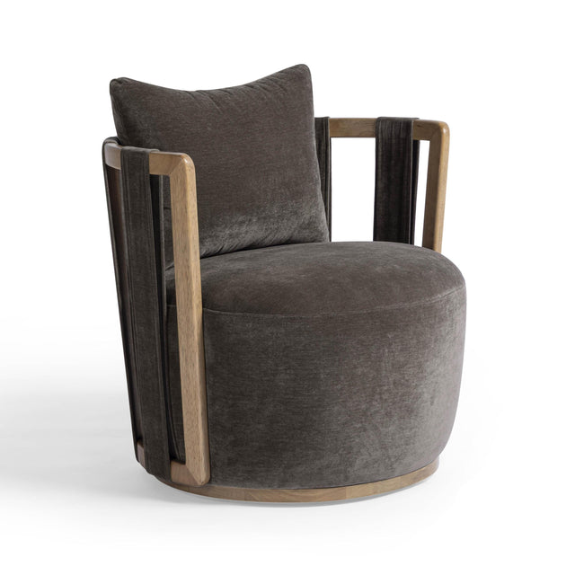 TOV Paolo Upcycled Contract-Grade Fabric Swivel Accent Chair