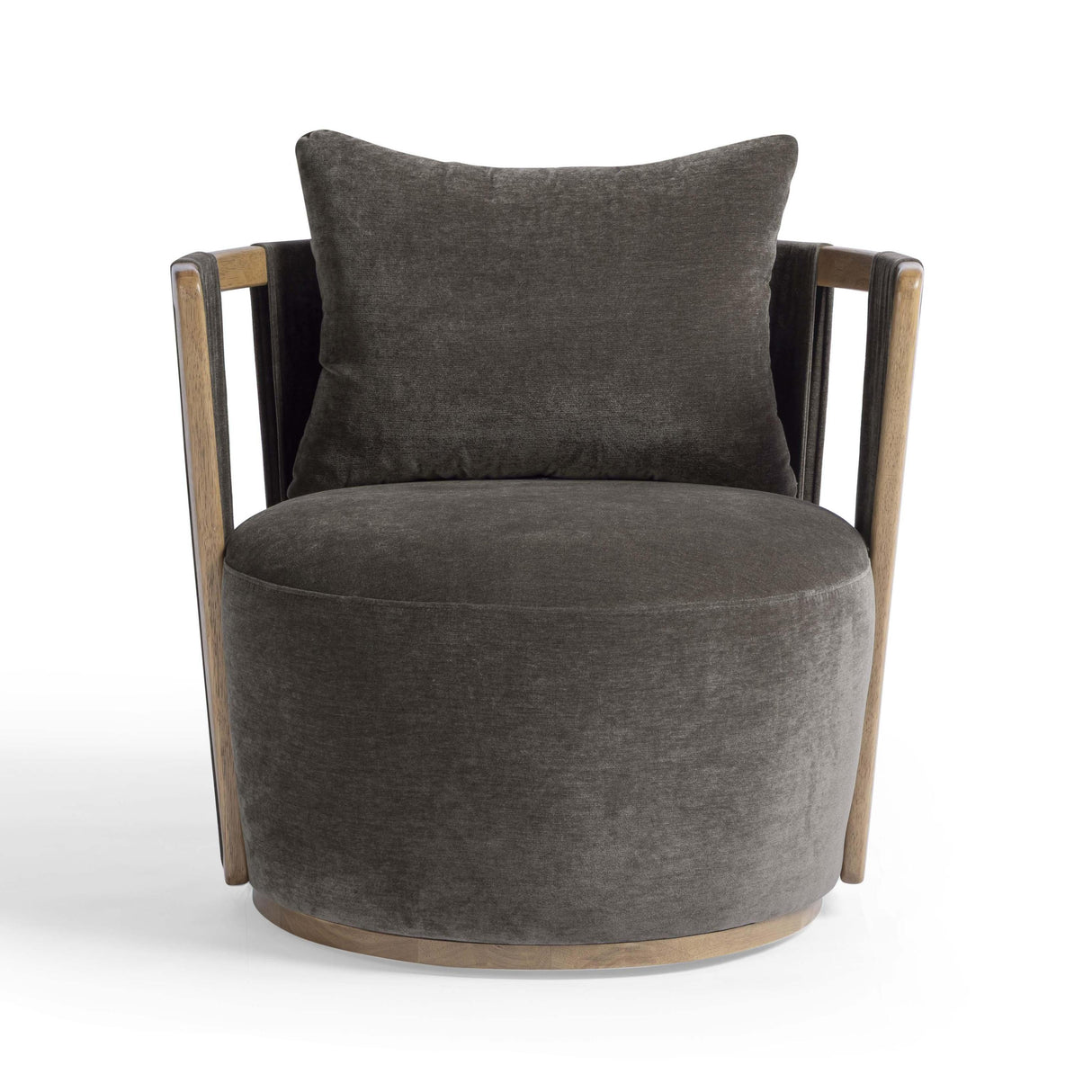 TOV Paolo Upcycled Contract-Grade Fabric Swivel Accent Chair
