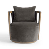 TOV Paolo Upcycled Contract-Grade Fabric Swivel Accent Chair