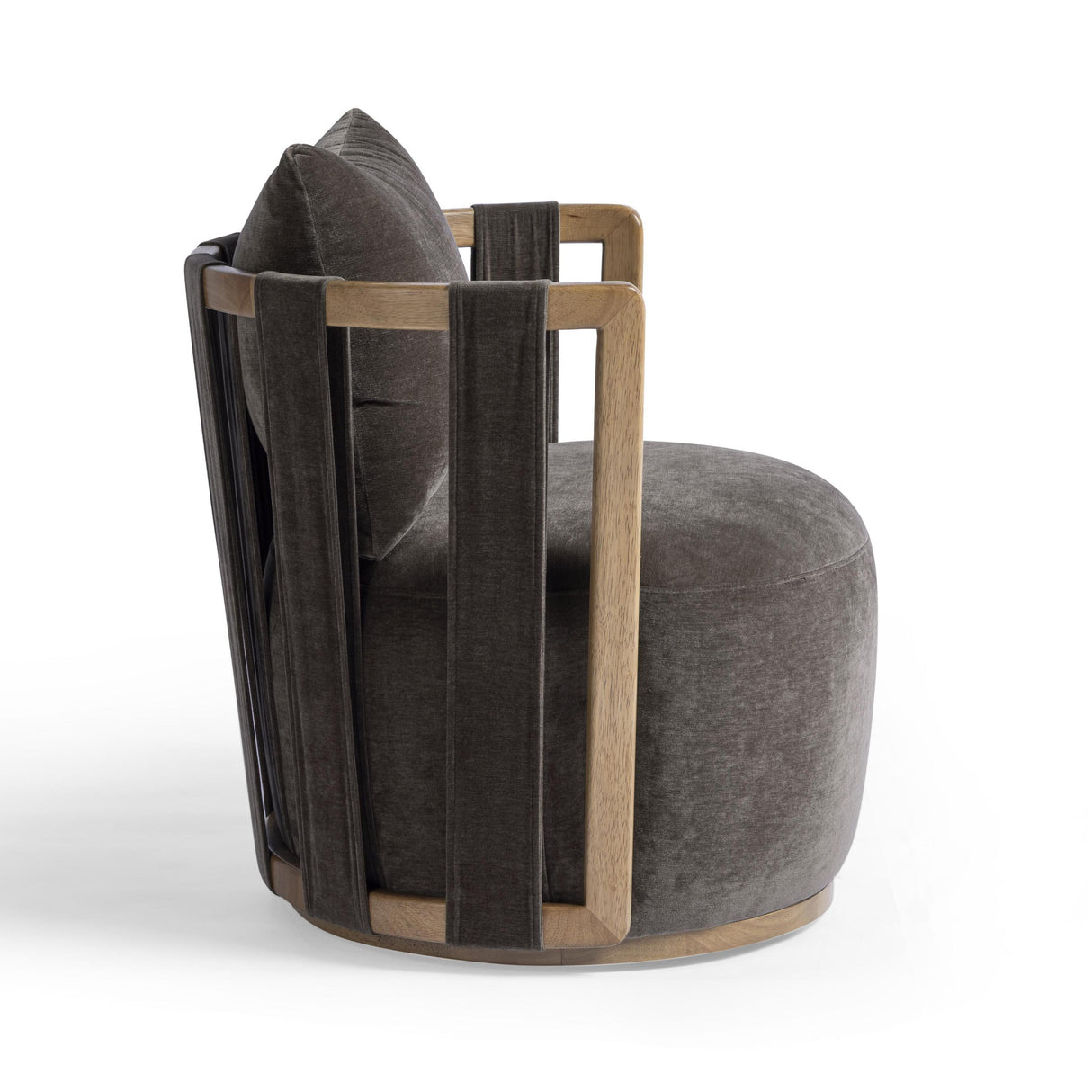 TOV Paolo Upcycled Contract-Grade Fabric Swivel Accent Chair