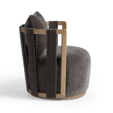 TOV Paolo Upcycled Contract-Grade Fabric Swivel Accent Chair